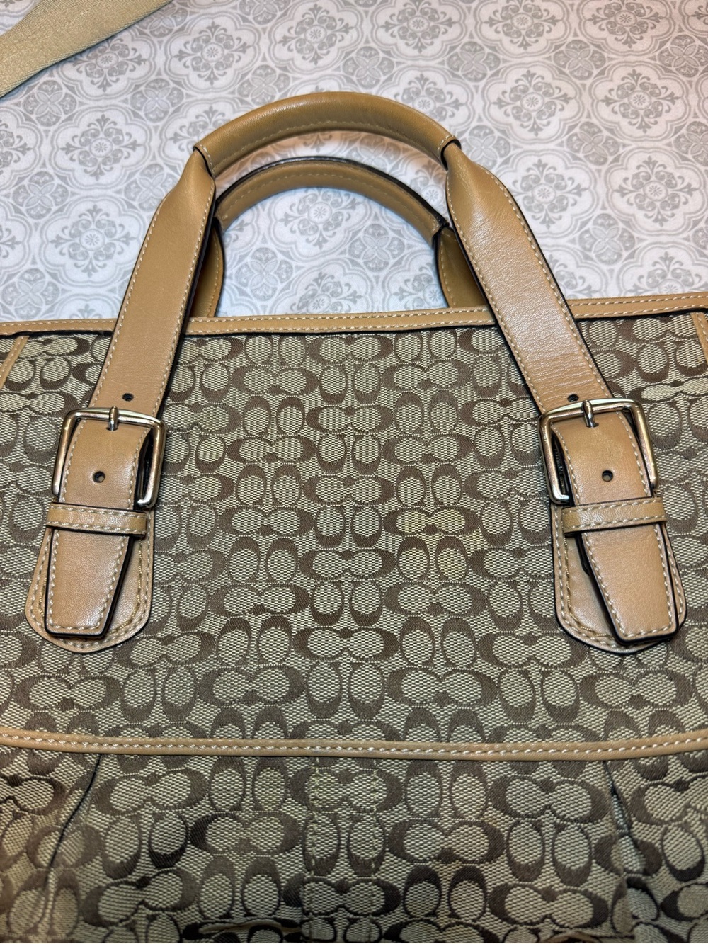 COACH DUFFLE LARGE OVER NIGHT BAG AUTHENTIC SIGNATURE MONOGRAM - Picture 11 of 15